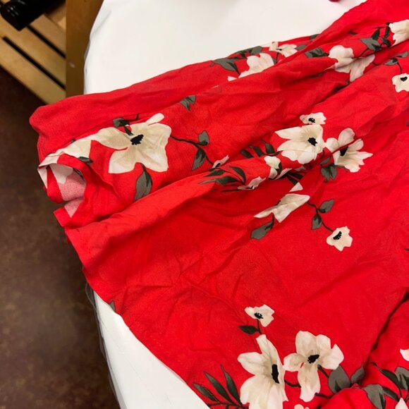 MSRP $64 Torrid Women's Size 2 (2X) Off the Shoulder Red Floral Pattern Dress - Picture 2 of 9